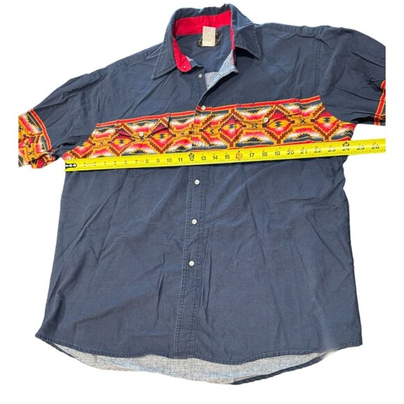 Rustler Pearl Snap‎ 90s Shirt Large Multi Color Western Wrangler Yellowstone |S1 - Picture 4 of 5